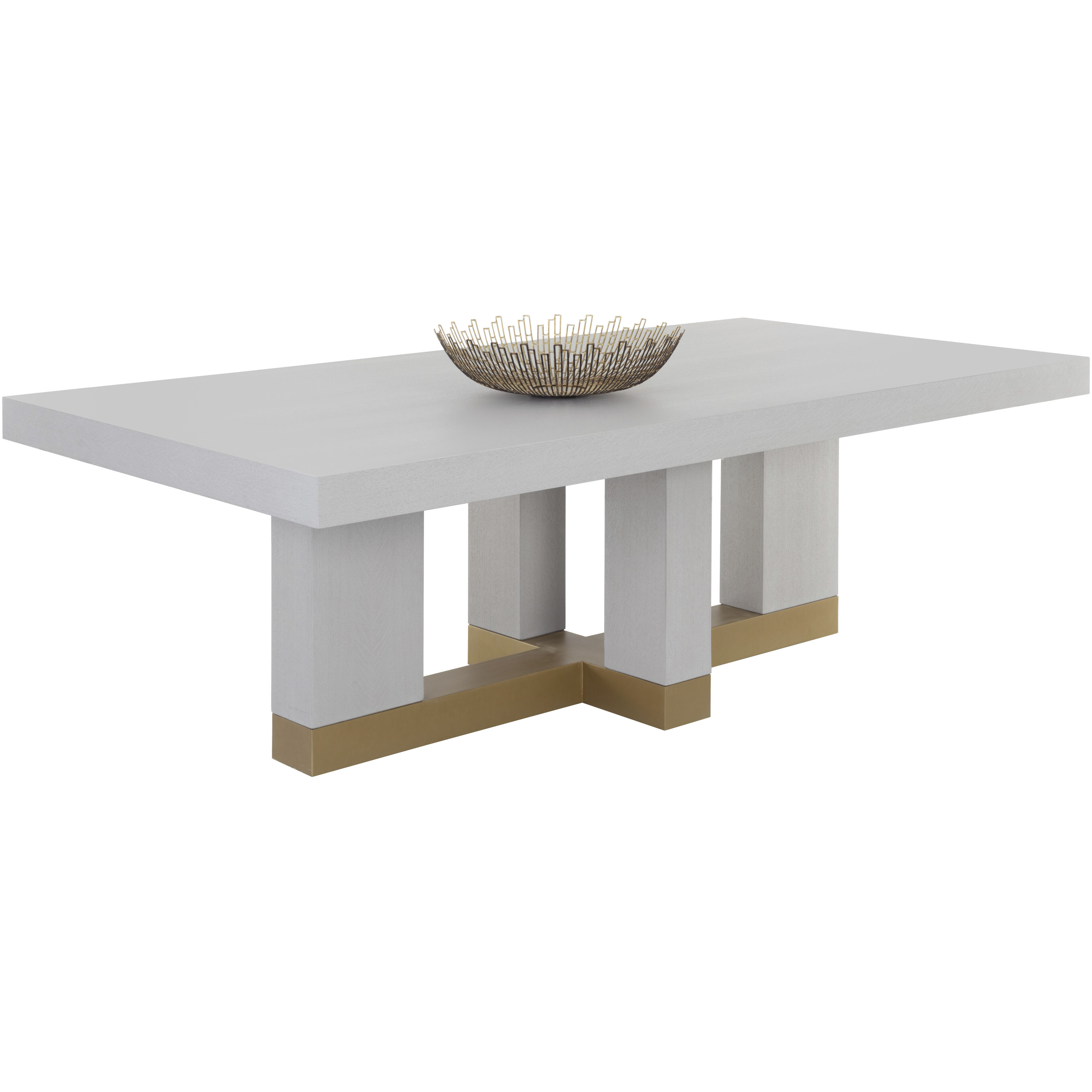 Greco 94.5 X 47.25 inch Gauntlet Grey Dining Table